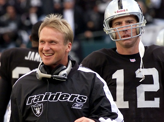 Raiders HC Jon Gruden and Rich Gannon