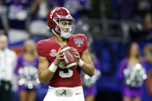 Bryce Young, QB, #9, Las Vegas Raiders Prospect (Photo by the Associated Press)