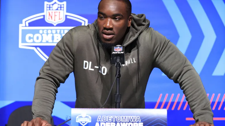 Adetomiwa Adebawore was a standout during workouts at the NFL Combine. The Raiders should target him early in the 2023 NFL Draft.