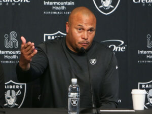 Las Vegas Raiders head coach Antonio Pierce vs AFC West rivals Kansas City Chiefs