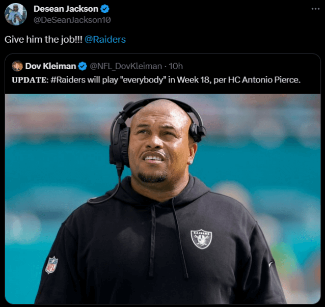 Raiders Interim Coach Antonio Pierce
