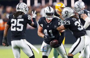 Las Vegas Raiders LB Robert Spillane, Pete Carroll