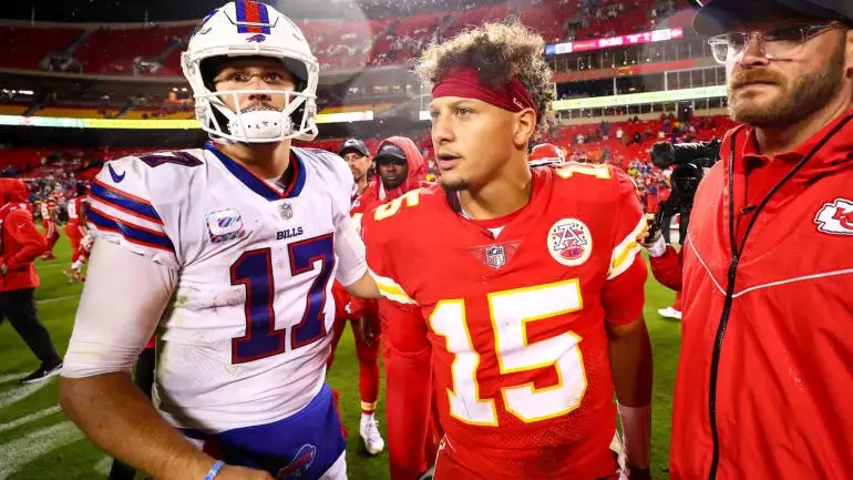 Kansas City Chiefs quarterback Patrick Mahomes and Buffalo Bills quarterback Josh Allen
