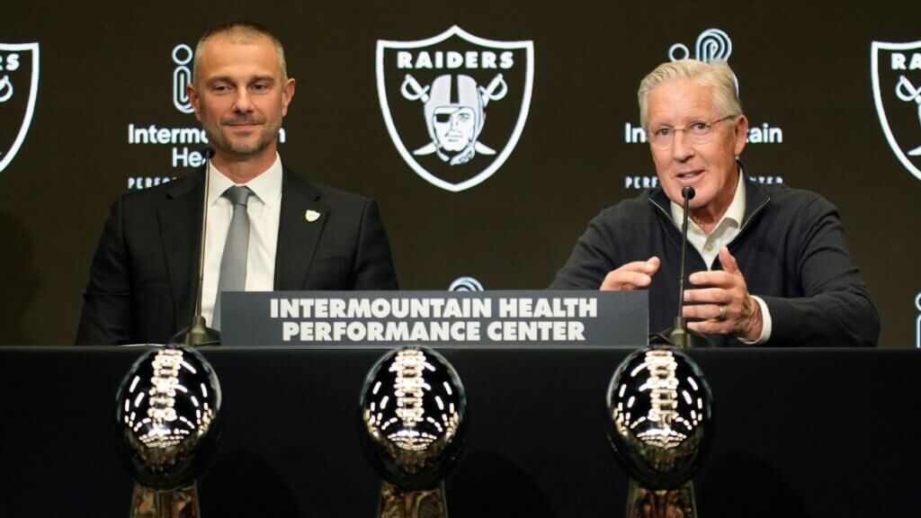 Las Vegas Raiders new head coach Pete Carroll and general manager John Spytek