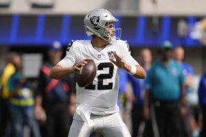 Las Vegas Raiders quarterback Aidan O'Connell