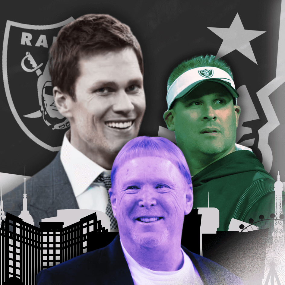 Raiders News: Tom Brady, Josh McDaniels, and Mark Davis.